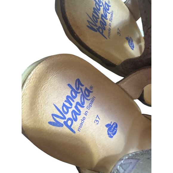 Wanda Panda Womens Floral Pattern Heeled Sandals Size 6 - Picture 5 of 7